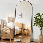 Suidia Arched Full Length Mirror, 59"x19" Floor Mirror Freestanding, Floor Standing Full Body Mirror with Stand for Bedroom, Hanging Leaning Mounted for Living Room Cloakroom, Black