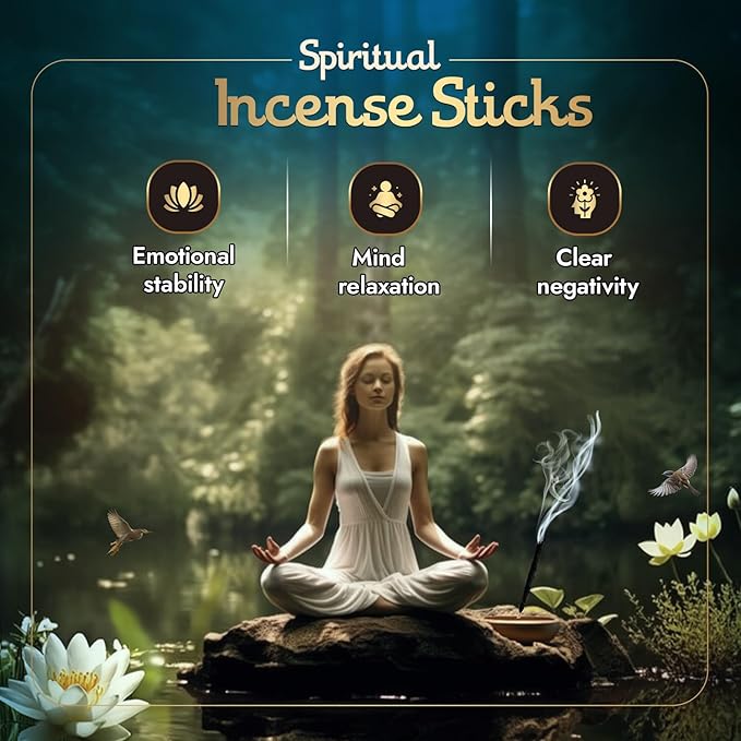 Ritual - Purification Incense Sticks, Purifying Comforting Aroma, 6 Sticks, 9 Inches Each, Natural Incense with Aromatic Concentrated Oil, Charcoal, Natural Binder & Salt - 1 Hour Burn Time