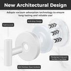 Shower Hooks for Inside Shower,No-Drill Removable&Reusable Towel Hooks for Bathroom,Heavy Duty Suction Cup Hooks for Glass Window,4 Packs(White)