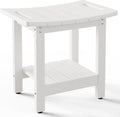 HIPS Shower Benches for Inside Shower, Shower Stool with Space-Efficient Storage Shelf, Waterproof Shower Chair Seat for Spa Bathroom(White)