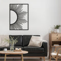 SIGNLEADER Metal Wall Art Decor Shining Sun Minimalist Modern Abstract Wall Sculpture Hangings Home Decoration for Living Room, Bedroom, Bathroom, Kitchen, Outdoor - 36" Black