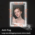 2 Pack 24“ x 32” LED Bathroom Mirror Fogless LED Mirror for Bathroom Dimmable 3 Colors Bathroom Mirror with Lights Smart Mirror Memory Function Wall Mounted Horizontal/Vertical