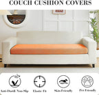 Couch Covers for 3 Cushion Sofa Pet Friendly Couch Cushion Covers Universal Sofa Covers Washable Stretch Slipcovers for Sectional Sofa (Texture Orange,Large Triple Seat Cover)