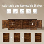 DINZI LVJ Shoe Bench, Entryway Storage Bench with Doors, Cushion, 2-Tier Shoe Rack with 8-Cubby, 47.2”L x 13.8”W Shoe Organizer Cabinet, Adjustable Shelf, Living Room, Bedroom, Rustic Brown