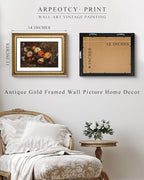 ARPEOTCY Vintage Gold Framed Wall Art Decor, 11x14 Inch Floral Picture Print Artwork, Fall Wall Art for Living Room Bedroom Office, Retro Autumn Bathroom Decor Aesthetic
