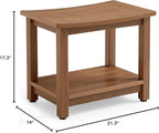 HDPS Shower Bench Seat, Poly Lumber Bathroom Stool for Inside Shower Waterproof, Foot Rest Stool for Shaving Legs with Adjustable Feet, Plastic Spa Bath Chair Seat for Bathroom, Non-Slip, Brown