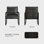 Lexicon Modern Accent Chair, Faux Leather Upholstered Living Room Chair With Wrapped Armrests,Arm Chair With Black Metal Frame,Comfy Single Chair For Living Room/Bedroom/Reading Room/Office,Dark Brown