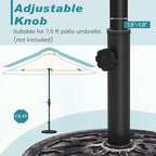 Tangkula 30 lbs Heavy Duty Umbrella Base, Round Parasol Holder with Adjustable Knob for Φ1.5-Φ1.9 Pole, Resin Umbrella Stand with Decorative Pattern, Easy Setup