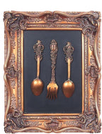 S-MANTIS Vintage Wall Sculpture,Antique Pediment,Wall Art,Decoration with Embossed Intricate Spoons Design,Oblong Aesthetic Room Décor,Unique Gift