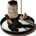 4 in 1 Incense Holder, Sage Burner Holder, Palo Santo Holder Burner, 5.47" Ash Catch Tray, Smudge Stick Holder with Handle for Incense Sticks Incense Cone, Yoga Meditation and Room Decor