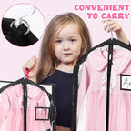 14 Pcs Garment Bags for Dance Costumes Clear PVC with Zippers 24 x 50 Inch Suits Bag with Pockets Dance Costume Organizer Carrier for Storage Cover for Adult (Fully Transparent Black,Classic)