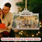 Personalized Hair Salon Christmas Ornament 2025, Custom Name Acrylic Ornament, Holiday Tree Decoration, Gift for Hairdresser & Stylist