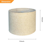 Lamp shades Set of 2, 13" Top x 13" Bottom x 10" High, Drum Lamp shades，Medium Lamp shade, Beige Lampshade Natural Linen Hand Crafted, see installation video here