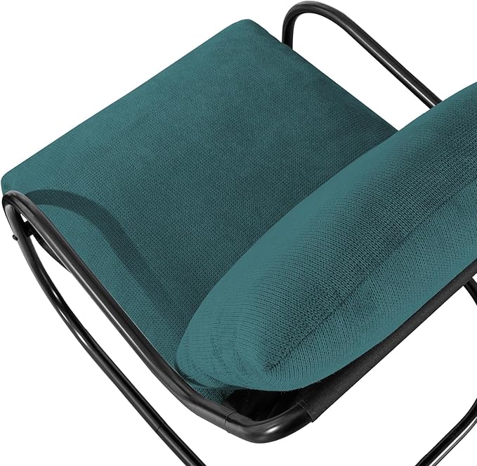 Peace nest Modern Accent Chair Comfy Living Room Suspended Chair Bedroom Armchair with Mental Frame Comfortable Upholstered Cushion for Balcony Lounge Reading Meeting Room Blue