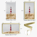 6x10 Aluminum Metal Picture Frame,Tempered Glass Gold Photo Frame 6x10 for Family Photo,Posters,Art,Document to Wall Mount Horizontally or Vertically