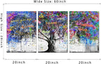 Novatique Graffiti Wall Art Colorful Tree Canvas Wall Art Never Give Up Inspirational Graffiti Posters Modern Inspiring Tree Painting Home Decor for Bedroom Bathroom,20" x 28" x 3pcs