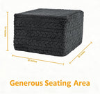 20x20x14 Inches Fluffy Square Pouf Ottoman - Plush Furry Ottoman Foot Rest Stool with High-Density Foam, Versatile Floor Seating for Living Room (Gray)