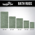 KANGAROO Bathroom Rugs, Chenille Soft Absorbent Bath Rug, Shaggy Shower Mat, Quick Dry Machine Wash Bathmat, Plush Carpet Mats for Tub, Bathtub and Room Home Decor Accessories, 24x17, Sage