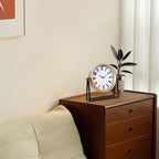 Modern Golden Table Clock on Stand, Vintage Decorative Desk and Shelf Clock, Mantel Clock Farmhouse Clocks, Home Décor for Living Room, Bedroom, Bedside, Desk, Gift Clocks (Gold)