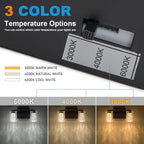 SineRise 2-Light Black and Gold Vanity Light with 3 Color Modes (3000K/4000K/6000K), Eye Protection LED Bathroom Light Fixture, Dimmable Modern Wall Light Over Mirror with Clear Glass Shade