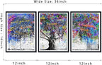 Novatique Tree of Life Wall Art Tree Graffiti Canvas Wall Art Forest Picture Posters Artwork Abstract Graffiti Art Painting for Bedroom Bathroom,12" x 16" x 3Pcs