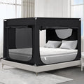 Bed Canopy Portable Blackout Bed Tent Privacy Tent for Adult Indoor Sleeping with 3 Doors, Storage Bag
