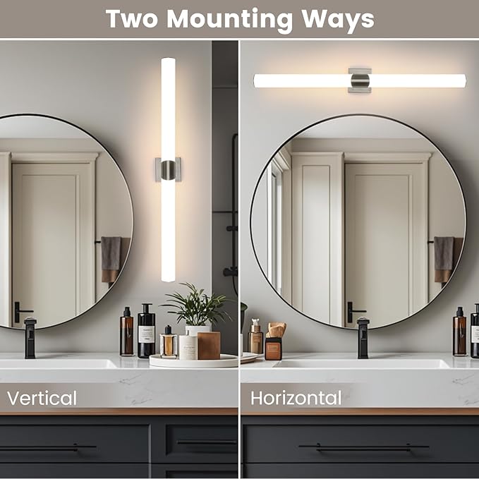 Modern Wall Sconce 38.2 Inch Brushed Nickel Bathroom Sconces Led Wall Lights with Acrylic Shade Hardwired Long Vanity Lighting Fixtures Over Mirror for Bedroom Living Room Hallway