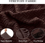 Sofa Covers Couch Covers for Sofa Pet Friendly Couch Cushion Covers Universal Sofa Covers Washable Stretch Slipcovers for Sectional Sofa (Texture Brown, 2 Seats + Chaise Cover)