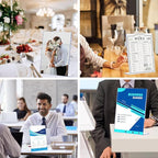 12 Pack Acrylic Sign Holder 8.5 x 11, Clear Plastic Display Stands for Tabletop, L-Shape Acrylic Stands for Flyers, Documents, Office, Restaurants, Vertical Sign Holder 8.5x11 for Desktop