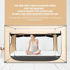 Bed Canopy Portable Blackout Bed Tent Privacy Tent for Adult Indoor Sleeping with 3 Doors, Storage Bag