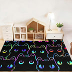 Black Cat Rug for Bedroom, Kids Cat Carpet for Girls Room Decor, Funny Cats Rugs Room Decor Playroom Cute Cats Themed Kids Area Rug Washable Non Slip Childrens Bedroom Mat 2.5x4 Feet