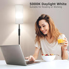 Ambimall 64'' Floor Lamps for Living Room with Remote Control and Stepless Dimmable Colors Temperature & Brightness, 9W Bulb Included(Beige Lampshade & Black Pole)