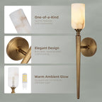 22in Alabaster Wall Sconce, Gold Sconces with Spanish Marble, Modern Brass Wall Mounted Lamp, Hardwired LED Wall Lighting for Bathroom Bedroom Living Room Staircase Hallway Dining Room
