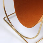 Plated Metal Wire and Suede Leather Magazine Holder Rack, Standing Rack for Magazines, Books, Newspapers, Home Staging Decoration
