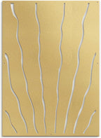 SIGNLEADER Metal Wall Art Decor Zebra Stripe Minimalist Modern Abstract Wall Sculpture Hangings Home Decoration for Living Room, Bedroom, Bathroom, Kitchen, Outdoor - 18" Gold