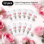 MYARO 12 Pcs Rose Scented Sachets Long Lasting Room Air Freshener Odor Deodorizer Eliminating for Home Drawer Closet Clothes Storage