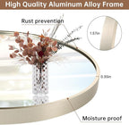 Brushed Nickel Mirror, 22"x30" Oval Bathroom Mirror, Oval Mirror with Brushed Metal Frame, Wall Mount Mirrors Decor for Bathroom, Bedroom, Entryway (Hangs Horizontally or Vertically)