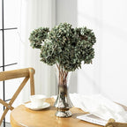 Hydrangea Artificial Flowers,Green Artificial Flower Fake Silk Hydrangea, Heads Bouquet with Stems Bulk for Fall Decoration Table Center Indoor Outdoor Faux Floral Plants 8pcs (Green)