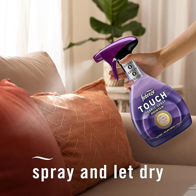 Febreze Touch Fabric Spray, Air Freshener, Odor-Fighting Fabric Refresher, Couch and Linen Spray, Sneaker Balls Alternative, Multi-Use, Ocean and Mountain Scent, 16.9oz, 2ct (1 of each Scent)