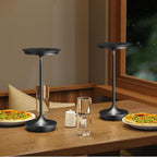 LED Cordless Table Lamps Rechargeable - Outdoor 6000mAh Battery Operated Portable Tables Light 3 Color Stepless Dimming Lamp with Memory Function for Patio Restaurant Dining Black