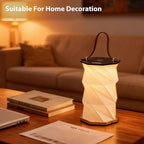 Portable Foldable Table Lamp with USB Rechargeable Battery, 3-Level Dimmable Touch Control Night Light, Folding Paper Lantern Light for Home Office Bedroom Reading (Black)