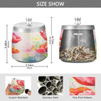 Red Tulip Spring Ashtray with Lid, Outdoor Ashtrays for Patio, Stainless Steel Ashtray Odorless Smokeless for Home Office Balcony