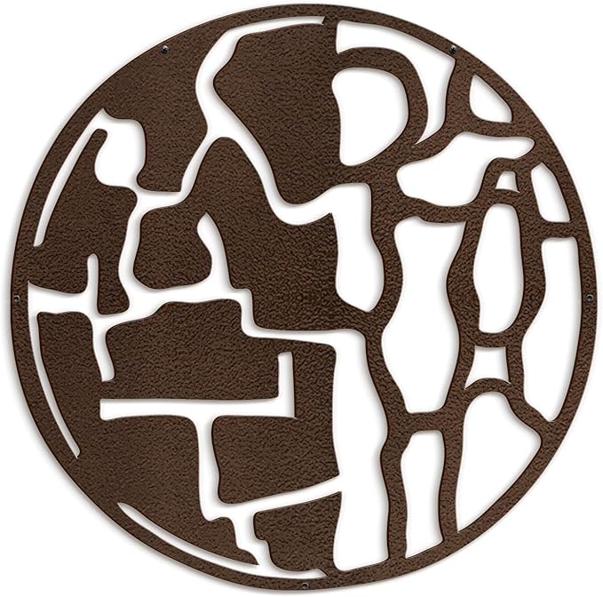 SIGNLEADER Metal Wall Art Decor Abstract Circle Shapes Minimalist Modern Abstract Wall Sculpture Hangings Home Decoration for Living Room, Bedroom, Bathroom, Kitchen, Outdoor - 30" Bronze