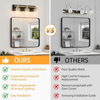 3 Light Modern Bathroom Light Fixtures Over Mirror, Black Gold Vanity Lights for Bathroom Wall Sconces with Clear Glass Shades, E26 Socket (Bulbs Not Included)