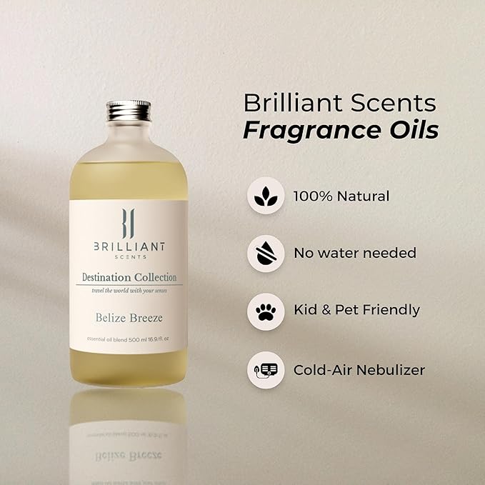 Brilliant Scents Belize Breeze Scent | Blood Orange, Lemon Peel, Nutmeg | Inspired by: Confidante Hotel | Luxury Home & Business Scent | Fragrance Oil | 500ML