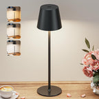 Kakanuo Black Cordless Table Lamp Rechargeable - KK 1 Pack 5000mAH Battery Operated Lamp for Counter, 3 Color Stepless Dimming Wireless Lamps for Dining Kitchen, Outdoor Patio, Touch Control
