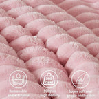 Headboard Wedge Pillow + A Long Neck Roll Pillow Body Pillow，Large Headboard Pillow with Removable Cover (Pink, King：76x8x20 inches)