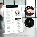 6 Pack Acrylic Sign Holder 8.5 x 11, Clear Plastic Display Stands for Tabletop, L-Shape Acrylic Stands for Flyers, Documents, Office, Restaurants, Vertical Sign Holder 8.5x11 for Desktop