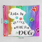 VUMIVI Cute Dog Tapestry Rainbow Color Planks Rustic Farmhouse Home Decor Pet Paws Tapestry Wall Hanging for Living Room Bedroom Dorm Classroom Aesthetic Decor W60xL50in