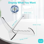 Boloyo "X Shape Acrylic Bowl Display Stand, 4.5 Inch 2PC Clear Acrylic Bowl Plate Platter Dish China Porcelain Display Holder Easel Base for Home Kitchen School Art Display